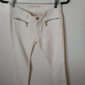 Michael Kors Izzy Skinny Low-Rise White Jeans